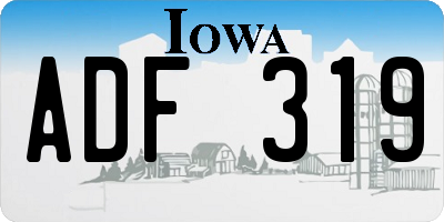 IA license plate ADF319