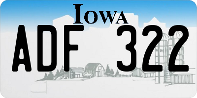 IA license plate ADF322