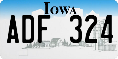 IA license plate ADF324
