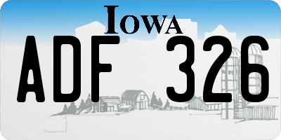IA license plate ADF326
