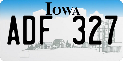 IA license plate ADF327