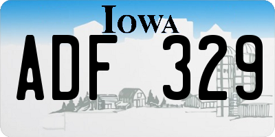 IA license plate ADF329