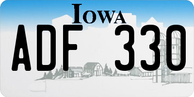 IA license plate ADF330