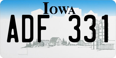 IA license plate ADF331