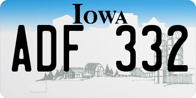 IA license plate ADF332