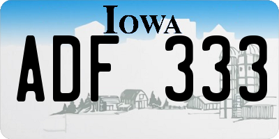 IA license plate ADF333