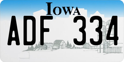 IA license plate ADF334