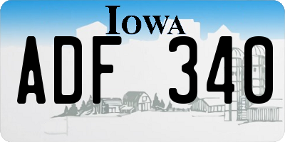 IA license plate ADF340
