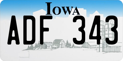 IA license plate ADF343