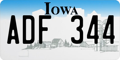 IA license plate ADF344