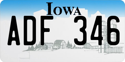 IA license plate ADF346