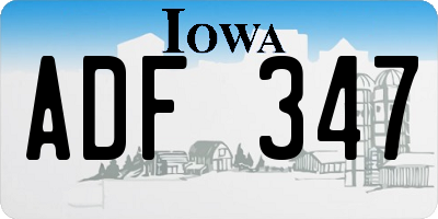 IA license plate ADF347