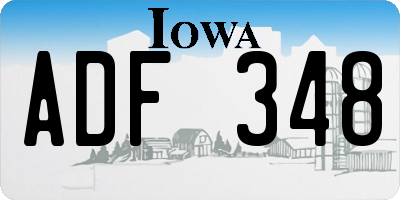 IA license plate ADF348