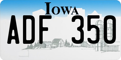 IA license plate ADF350