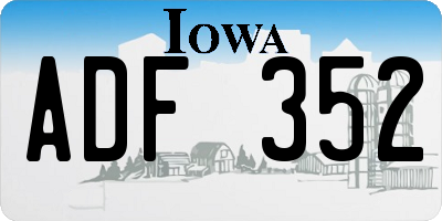 IA license plate ADF352