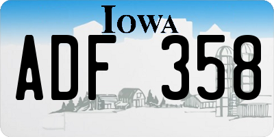 IA license plate ADF358