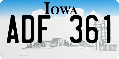 IA license plate ADF361