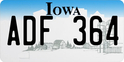IA license plate ADF364