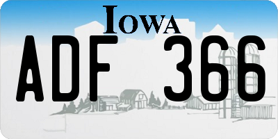 IA license plate ADF366