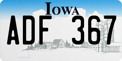 IA license plate ADF367