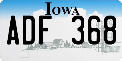 IA license plate ADF368