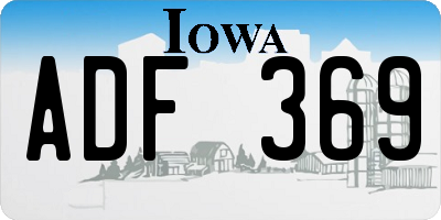 IA license plate ADF369
