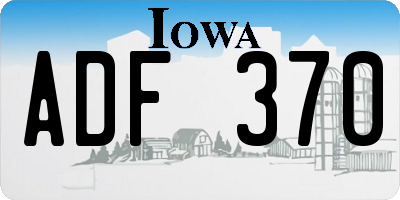 IA license plate ADF370