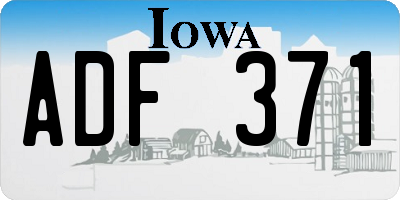 IA license plate ADF371