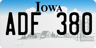 IA license plate ADF380