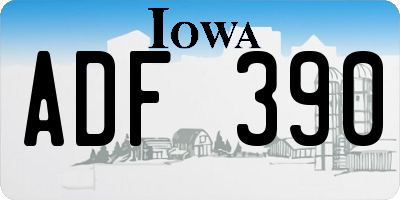 IA license plate ADF390