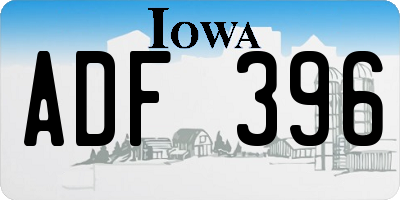 IA license plate ADF396