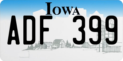 IA license plate ADF399