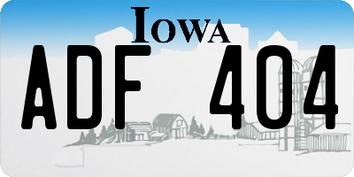 IA license plate ADF404