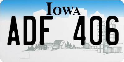 IA license plate ADF406