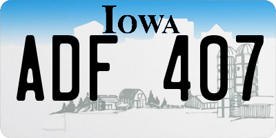 IA license plate ADF407