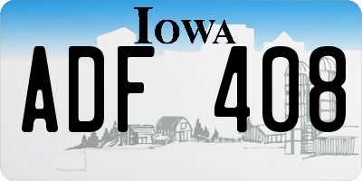 IA license plate ADF408