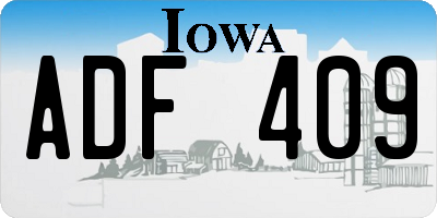 IA license plate ADF409