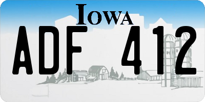 IA license plate ADF412