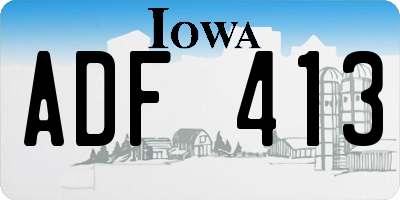 IA license plate ADF413