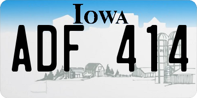 IA license plate ADF414
