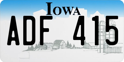 IA license plate ADF415