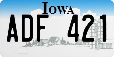 IA license plate ADF421