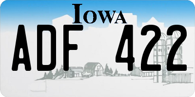 IA license plate ADF422