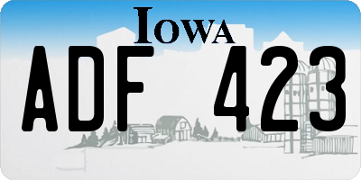 IA license plate ADF423
