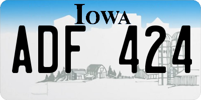 IA license plate ADF424