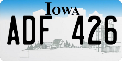 IA license plate ADF426