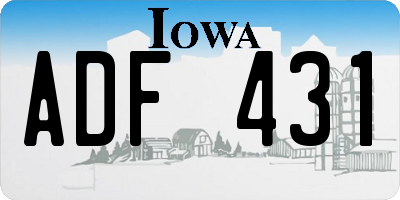 IA license plate ADF431