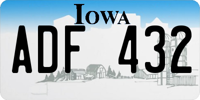 IA license plate ADF432