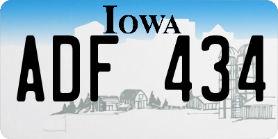 IA license plate ADF434