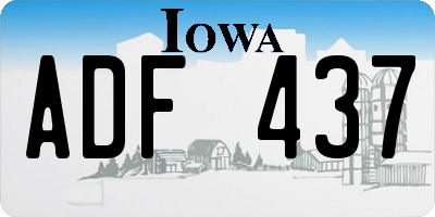 IA license plate ADF437